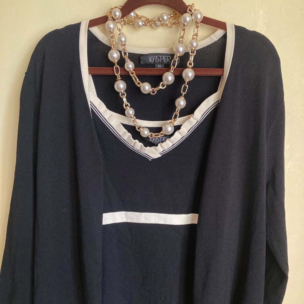 KASPER CHIC TANK WITH MATCHING LIGHTWEIGHT SWEATER